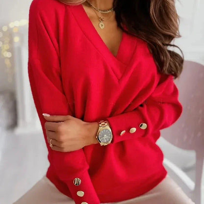 Ivy™ - Stylish V-Neck Sweater